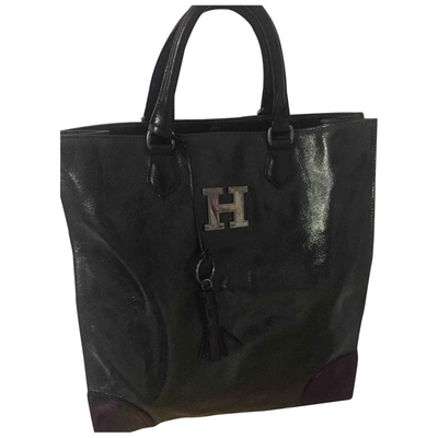 Pre-owned Husky Patent Leather Tote In Green