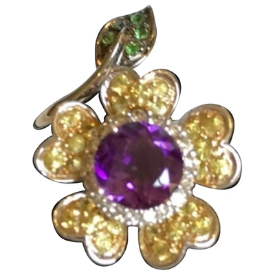 Pre-owned Harrods White Gold Ring In Purple