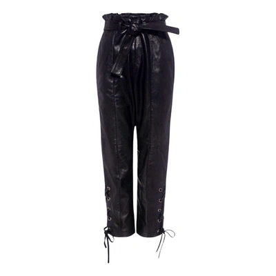Pre-owned Marissa Webb Leather Trousers In Black