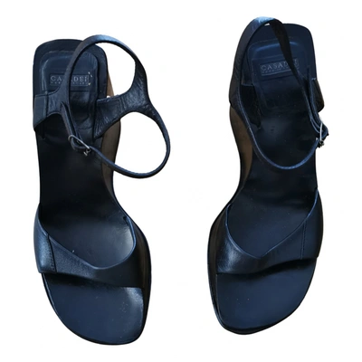 Pre-owned Casadei Leather Mules In Black