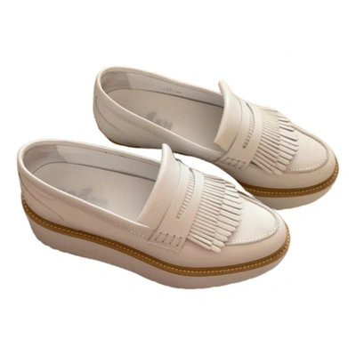Pre-owned Hogan Leather Flats In White