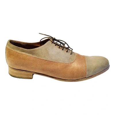 Pre-owned Patrizia Pepe Leather Lace Ups In Beige