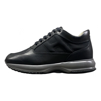 Pre-owned Hogan Leather Low Trainers In Black