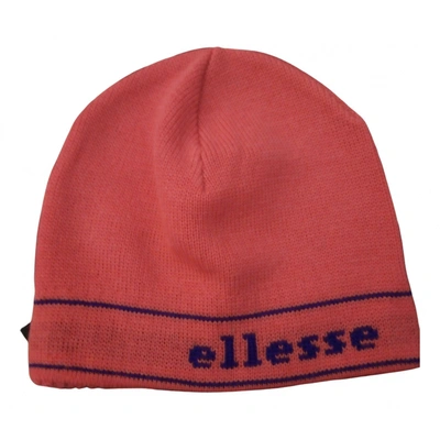 Pre-owned Ellesse Wool Cap In Pink