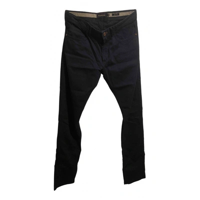 Pre-owned Massimo Dutti Straight Pants In Navy