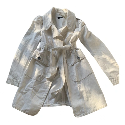 Pre-owned Plein Sud Trench Coat In White