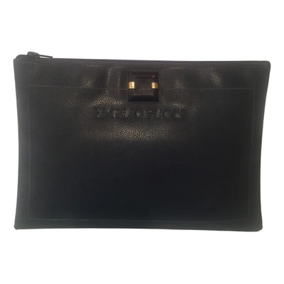 Pre-owned Emilio Pucci Leather Clutch Bag In Black