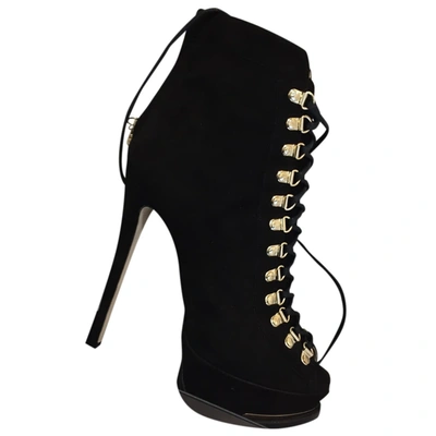 Pre-owned Elisabetta Franchi Ankle Boots In Black