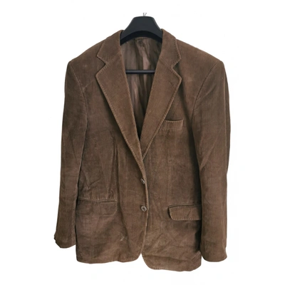 Pre-owned Giorgio Armani Velvet Vest In Brown