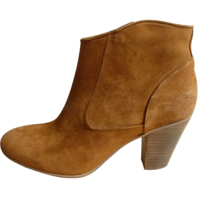 Pre-owned Ikks Brown Suede Ankle Boots