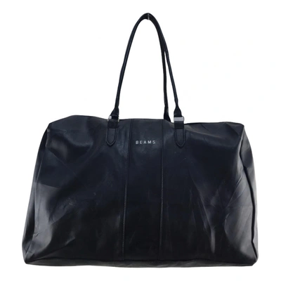 Pre-owned Beams Leather Travel Bag In Black