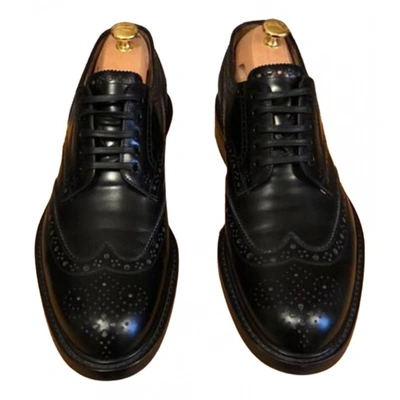 Pre-owned Louis Vuitton Melrose Leather Lace Ups In Black