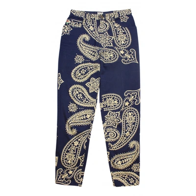 Pre-owned Moschino Straight Pants In Blue