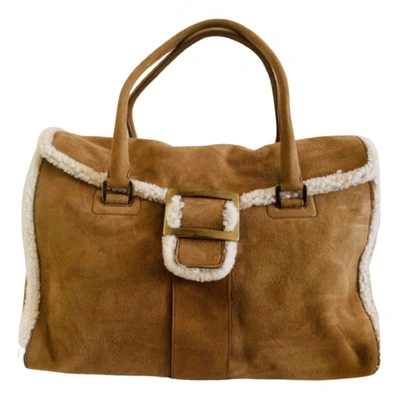 Pre-owned Roger Vivier Handbag In Camel