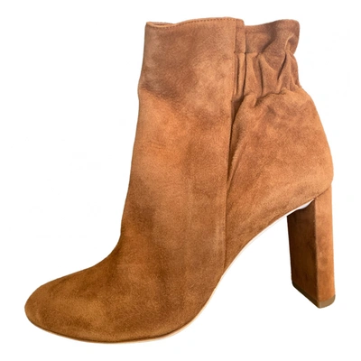 Pre-owned Dior Ankle Boots In Camel