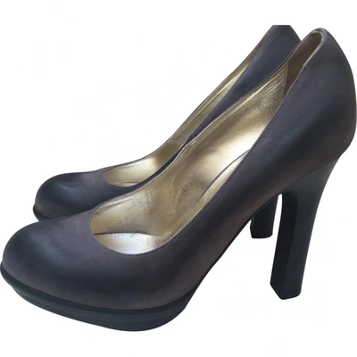 Pre-owned Luciano Padovan Leather Heels In Anthracite