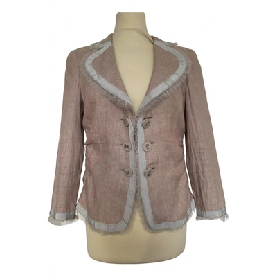 Pre-owned Emporio Armani Linen Jacket In Pink