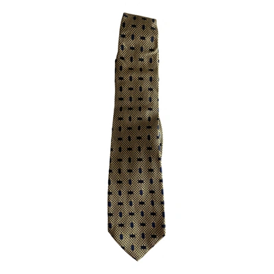 Pre-owned Piombo Silk Tie In Gold