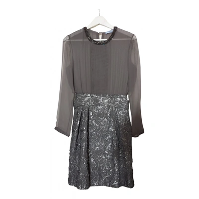 Pre-owned Blumarine Silk Mid-length Dress In Grey