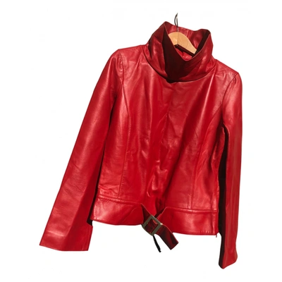 Pre-owned Georges Rech Leather Blouse In Red