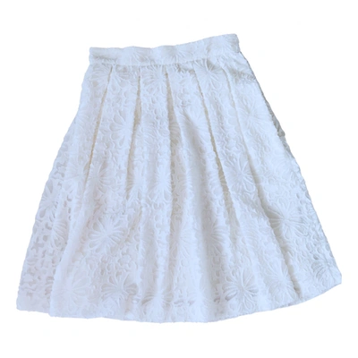 Pre-owned Marc Cain Mid-length Skirt In White