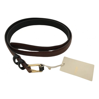 Pre-owned Maje Leather Belt In Brown
