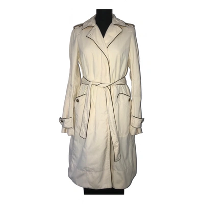 Pre-owned Dkny Trench Coat In Beige