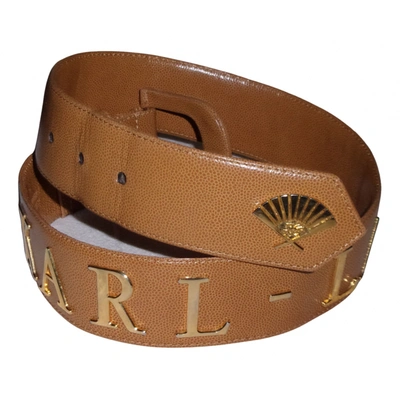 Pre-owned Karl Lagerfeld Leather Belt In Brown