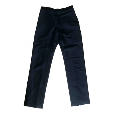 Pre-owned Yohji Yamamoto Wool Straight Pants In Black