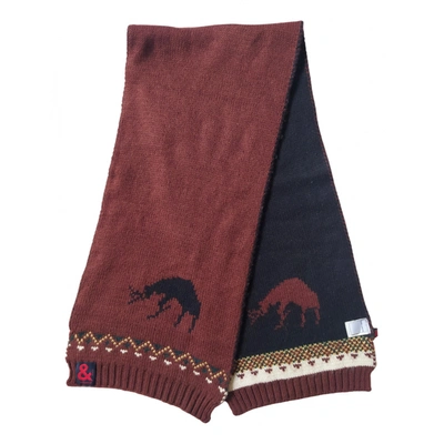 Pre-owned Dolce & Gabbana Wool Scarf & Pocket Square In Burgundy