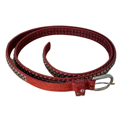 Pre-owned French Connection Leather Belt In Red