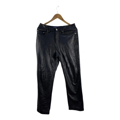 Pre-owned Beams Leather Trousers In Black