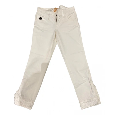Pre-owned John Galliano Slim Jeans In White