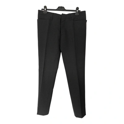 Pre-owned Dsquared2 Wool Trousers In Black