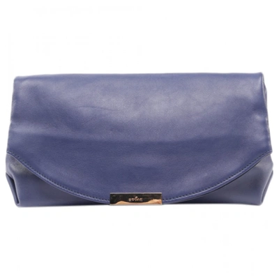 Pre-owned Hogan Leather Clutch Bag In Blue