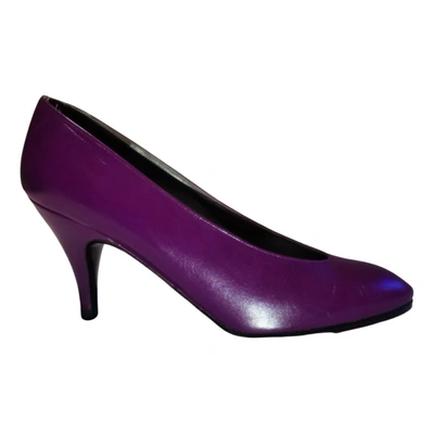 Pre-owned Charles Jourdan Leather Heels In Purple