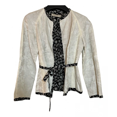 Pre-owned Etro Silk Jacket In White