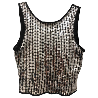 Pre-owned Max & Co Glitter Vest In Silver