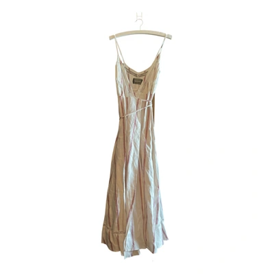 Pre-owned Reformation Linen Maxi Dress In White