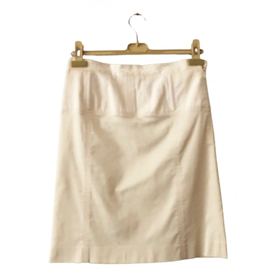 Pre-owned Alessandro Dell'acqua Silk Mid-length Skirt In White
