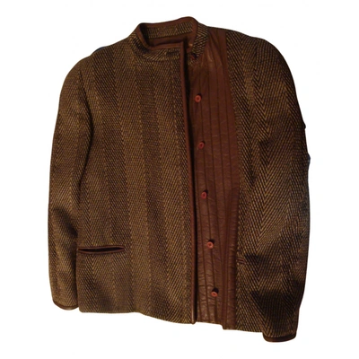 Pre-owned Genny Wool Mid-length Dress In Brown
