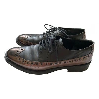 Pre-owned Max & Co Leather Lace Ups In Black
