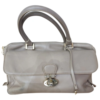Pre-owned Gherardini Leather Bowling Bag In Beige