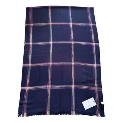 Pre-owned Paul Smith Wool Scarf & Pocket Square In Blue