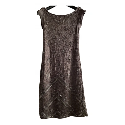 Pre-owned Blank Silk Mid-length Dress In Grey