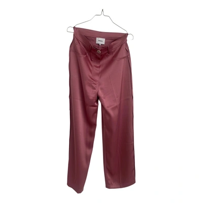 Pre-owned Nanushka Silk Straight Pants In Pink