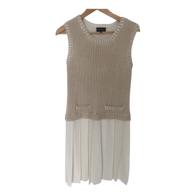 Pre-owned Emporio Armani Wool Mid-length Dress In Beige