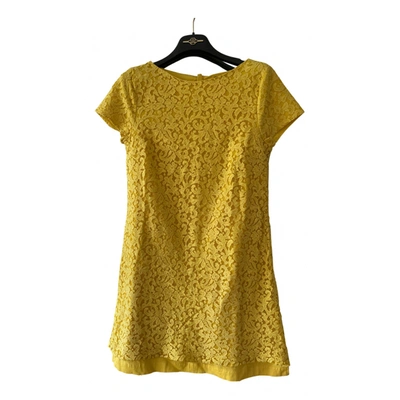 Pre-owned Denny Rose Lace Mini Dress In Yellow