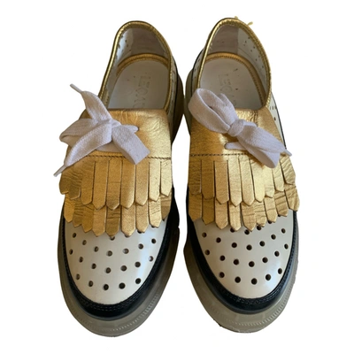 Pre-owned Leqarant Leather Flats In Multicolour