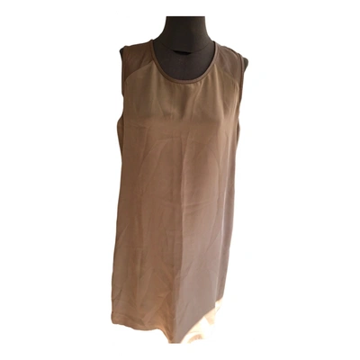 Pre-owned Max & Moi Silk Mid-length Dress In Brown